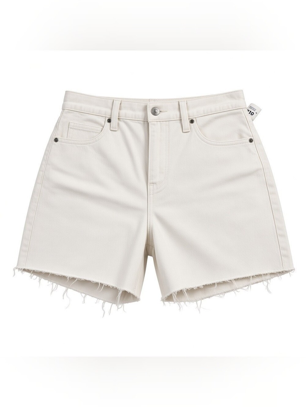 Old Navy Women’s 4 White Denim Shorts High Rise Raw Hem Jean Shorts, Classic